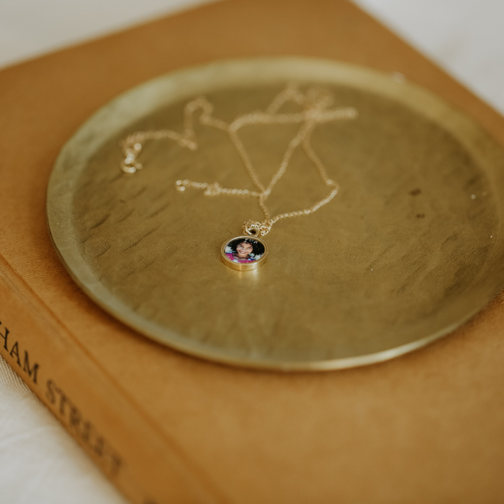 petite open locket pendant with photo designed by sister sister jewelry