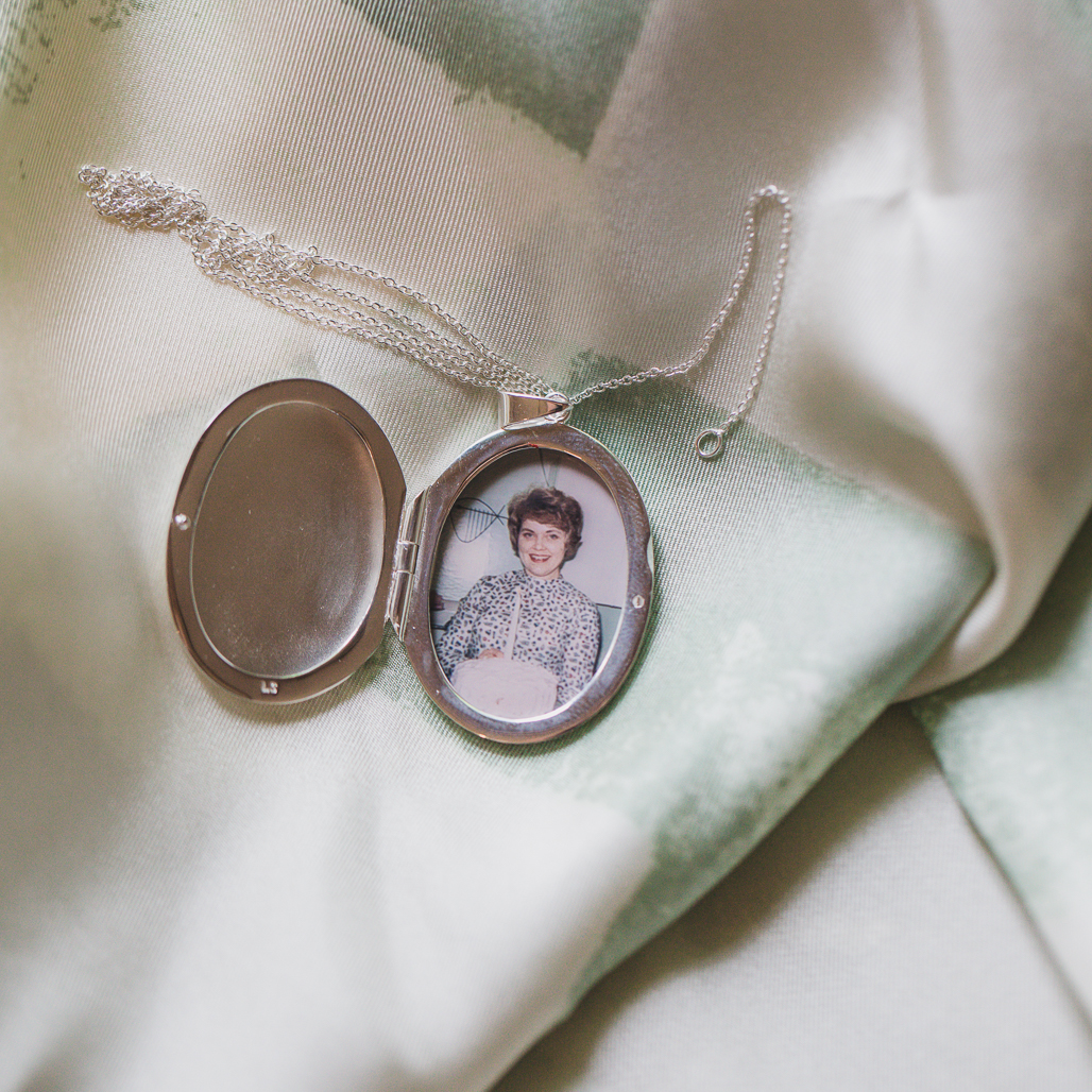 The Evelyn Locket for her sister in law with a photo of her mother in law on her 27th birthday