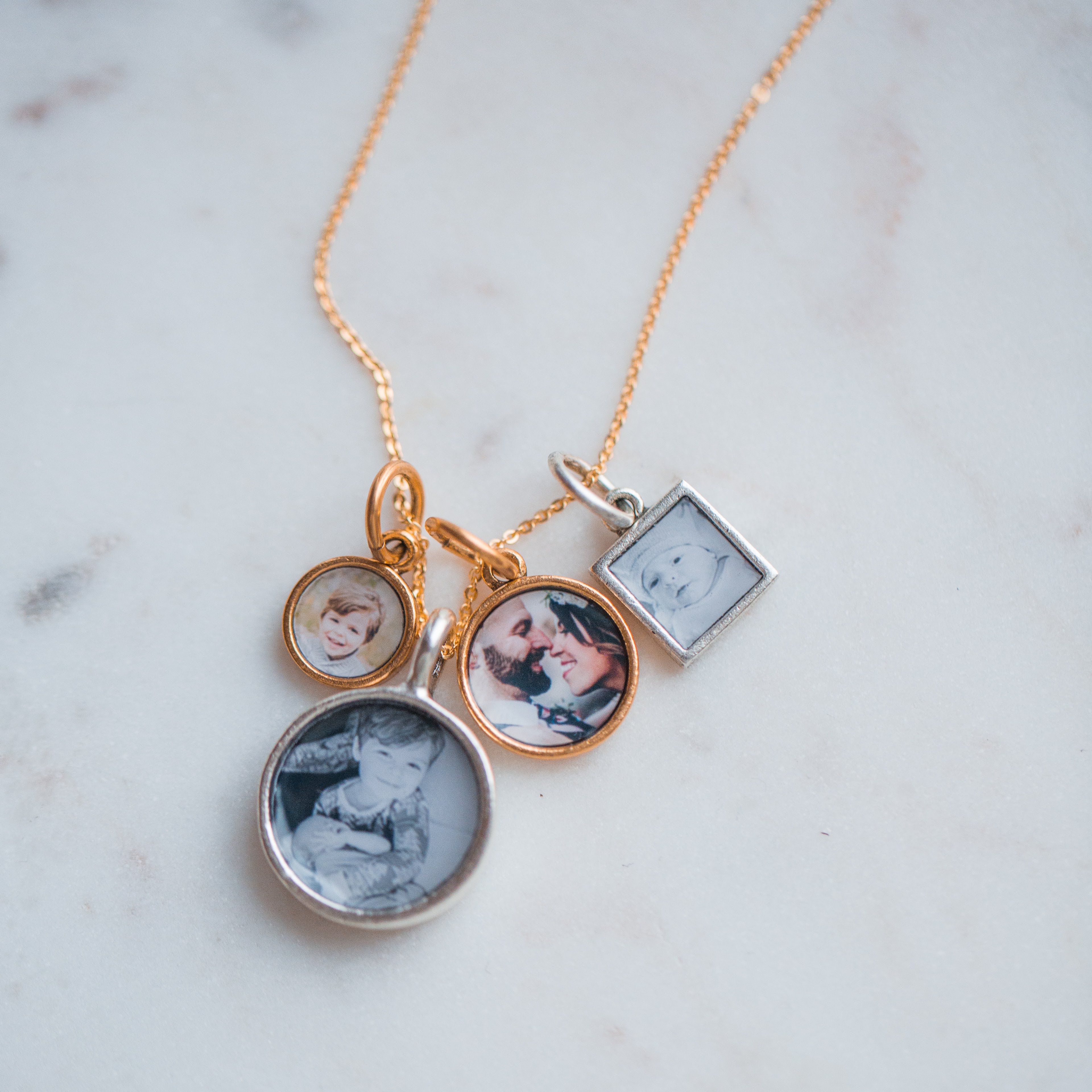 The Charm Locket Necklace with Four Photos Inside