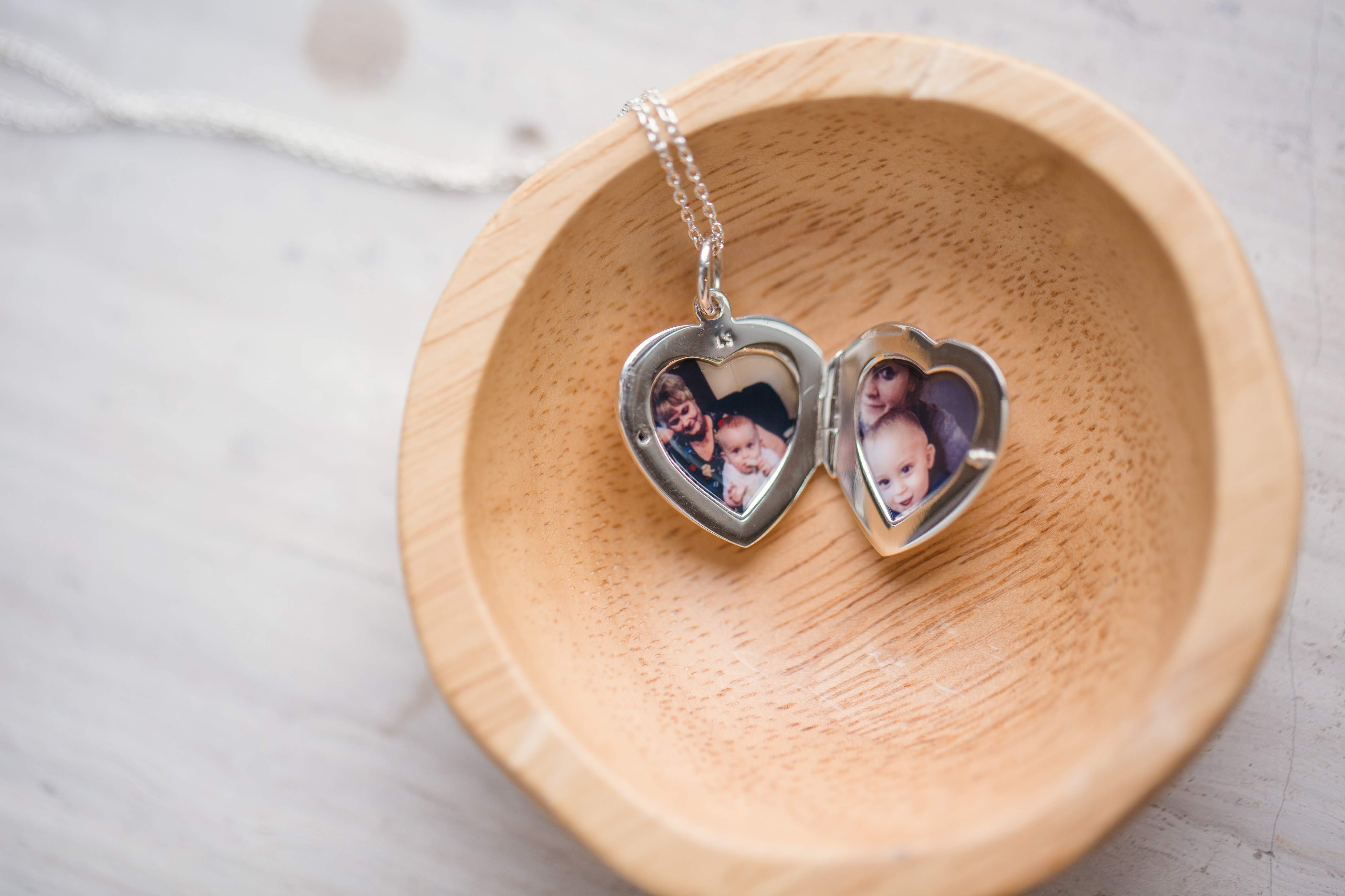 The Silver Roxie Belle Heart Locket with Two Photos Inside