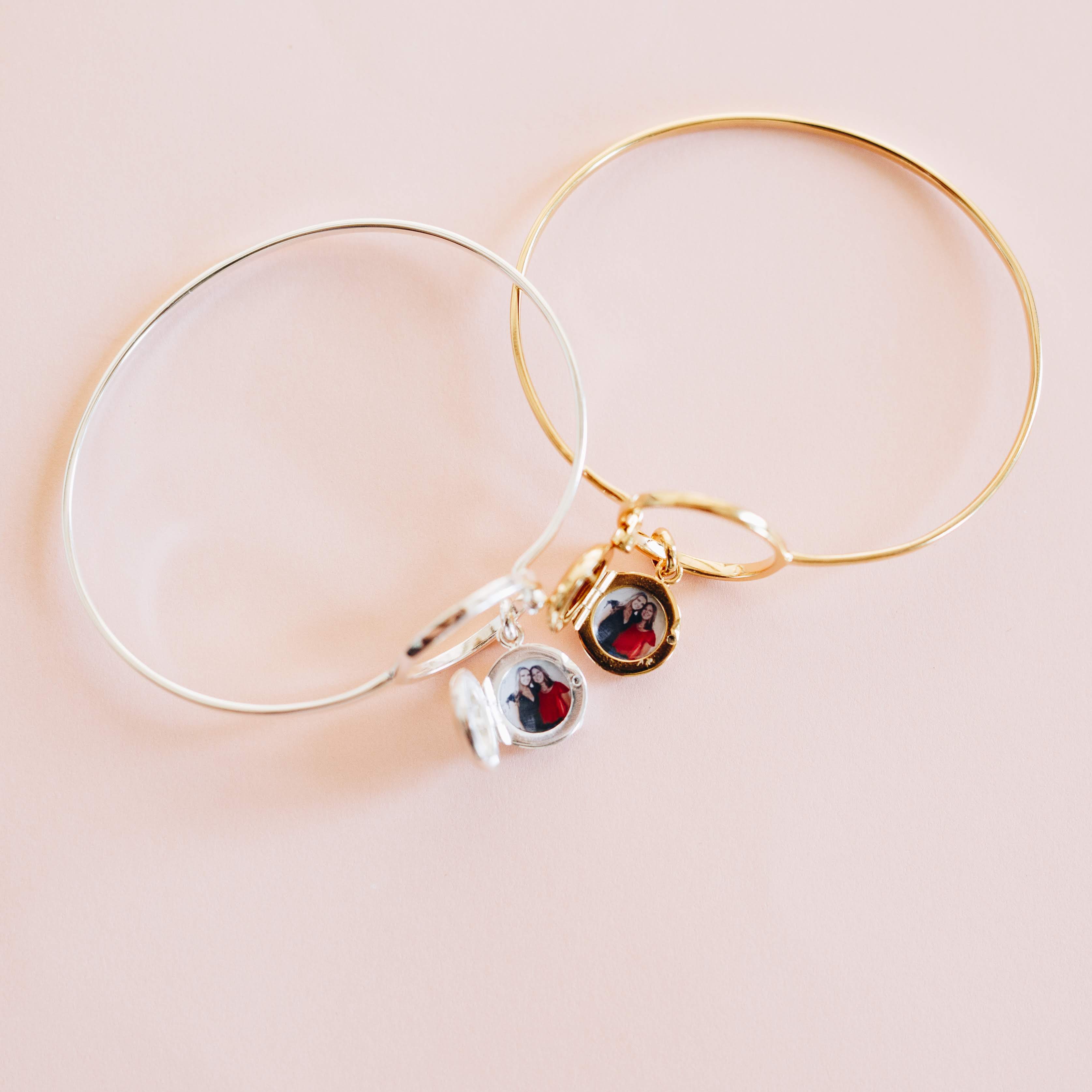 The Bangle Locket Bracelet in Silver and Gold