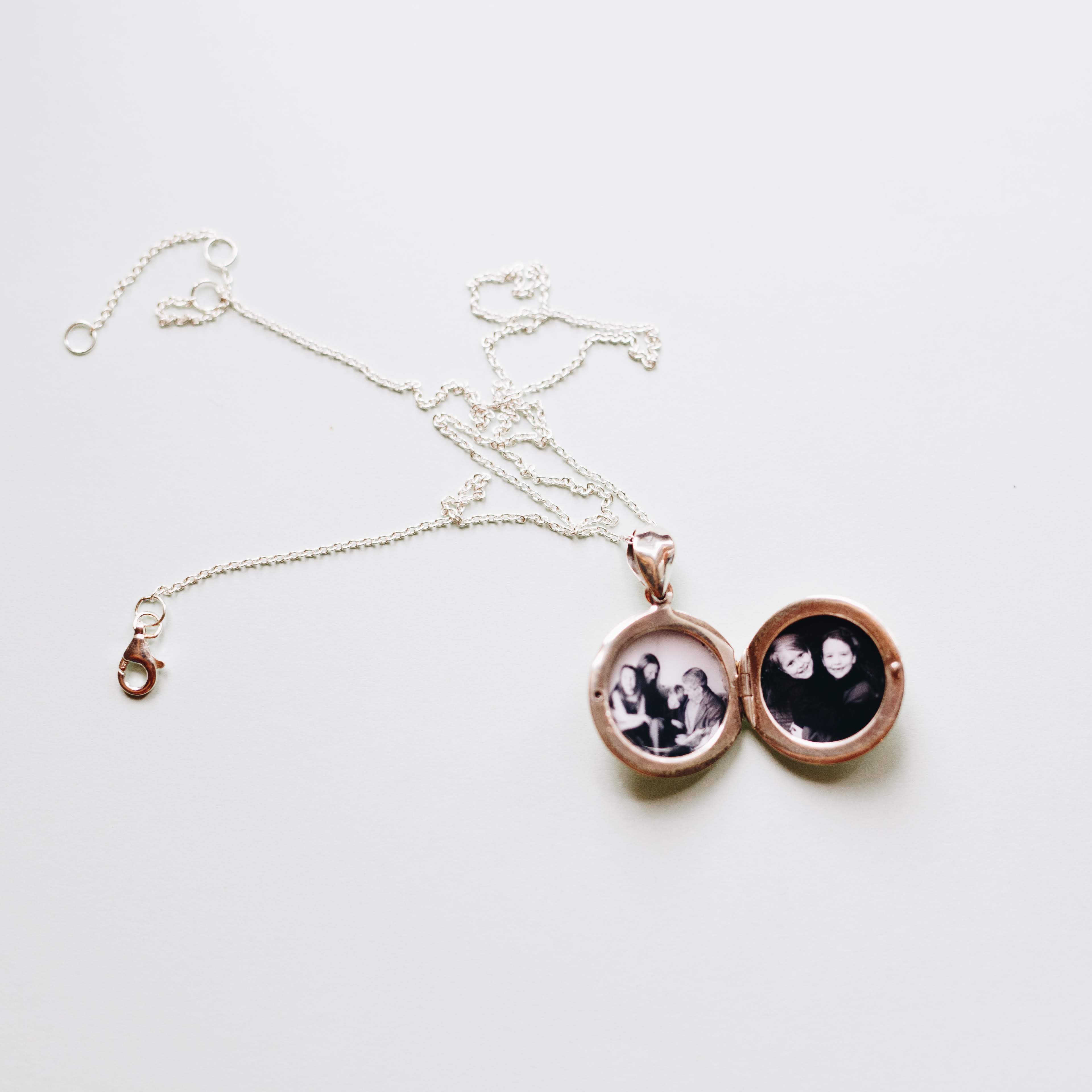 The Silver Lillian Locket with Two Photos Placed Inside