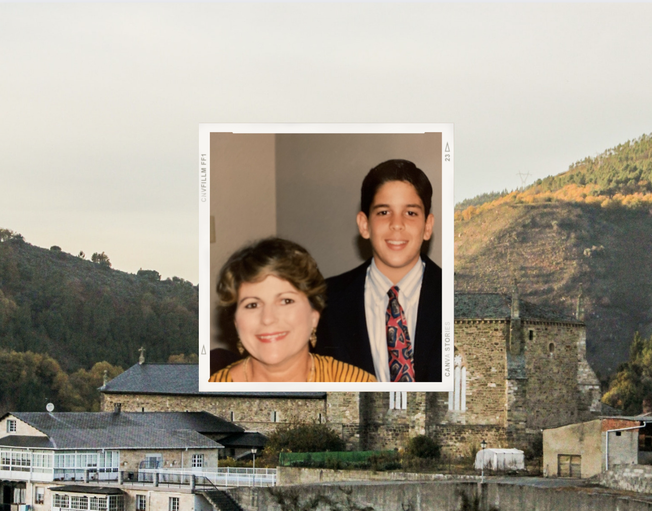 photo of son and mother to place inside lapel pin with photograph