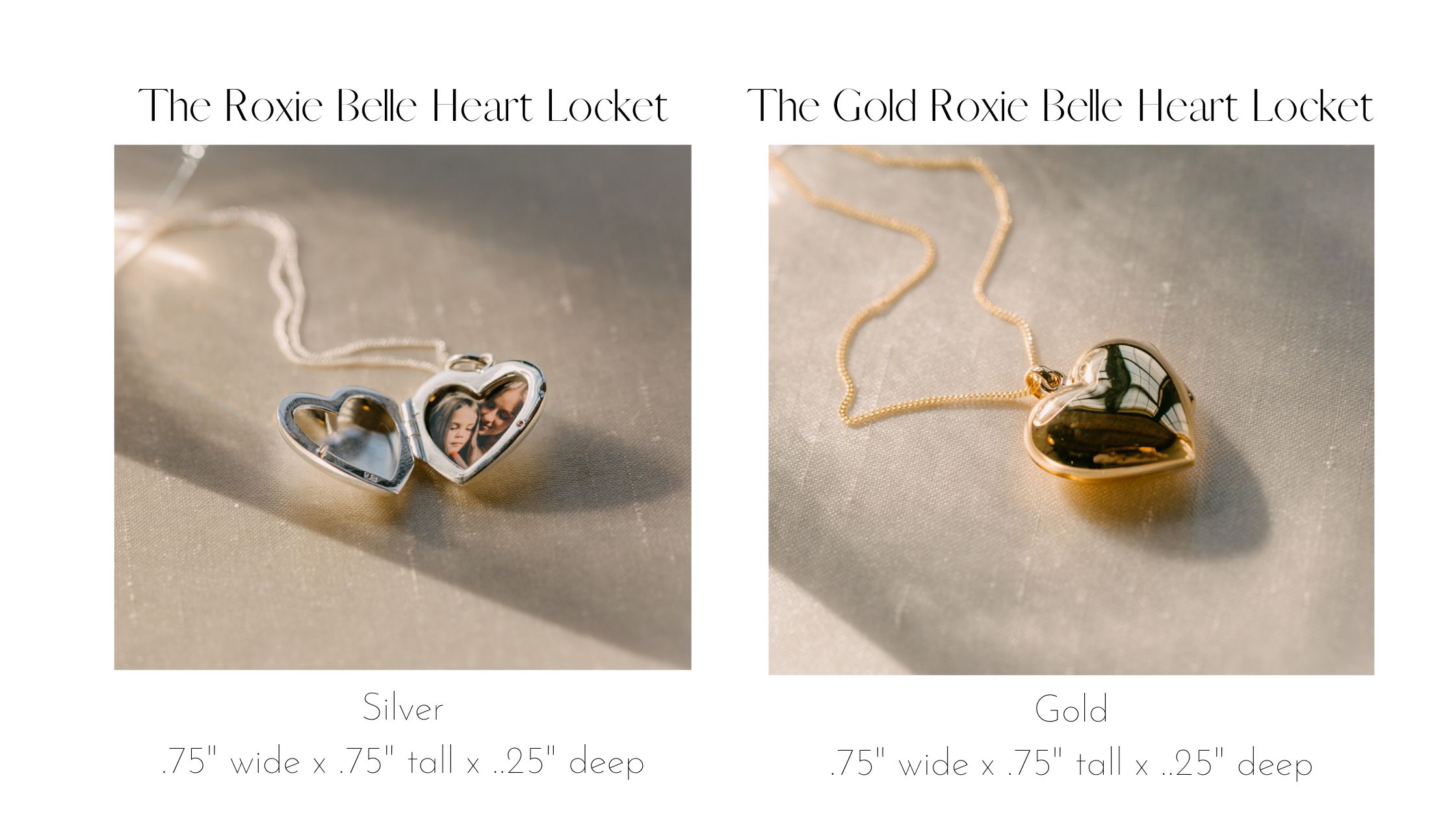 Silver and Gold Heart Lockets that hold photos